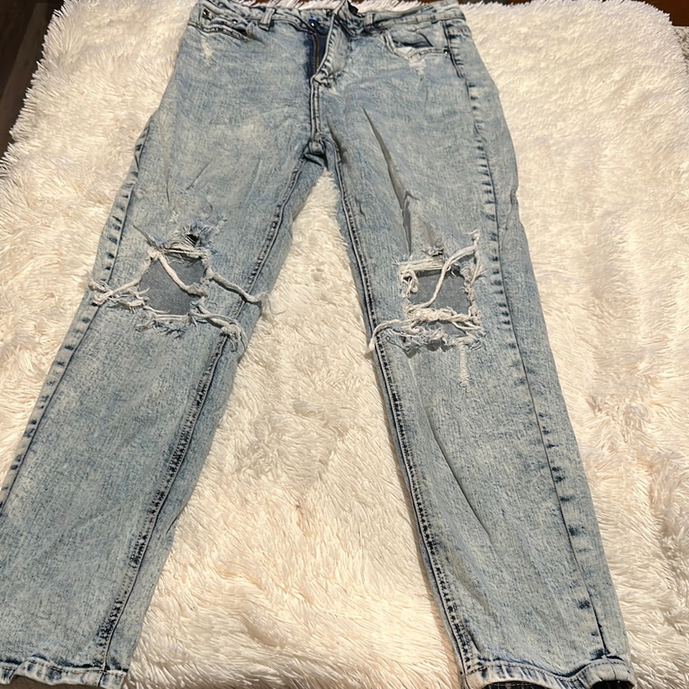 Distressed Light Wash Jeans